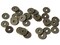 30 10mm Bronze Chinese Coin Beads Flat Round Miniature Replica Money Beads